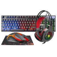 EVEREST KMK-91 ECO Gökkuşağı Aydınlatmalı USB Gaming Combo 4 in 1 Set Klavye+Mouse+Pad+Kulaklık - 1